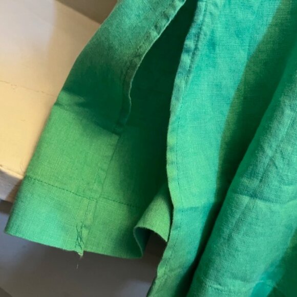 J. Jill Love Linen Shirt Dress Ocean Green Button Down Midi, Size M, NEW - Picture 12 of 12